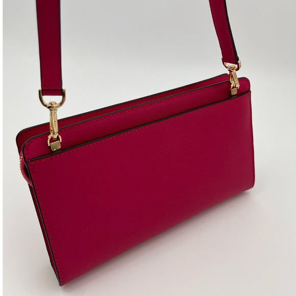 Michael Kors Jet Set Large Crossbody Clutch Ultra Pink Convertible EUC - Picture 11 of 12